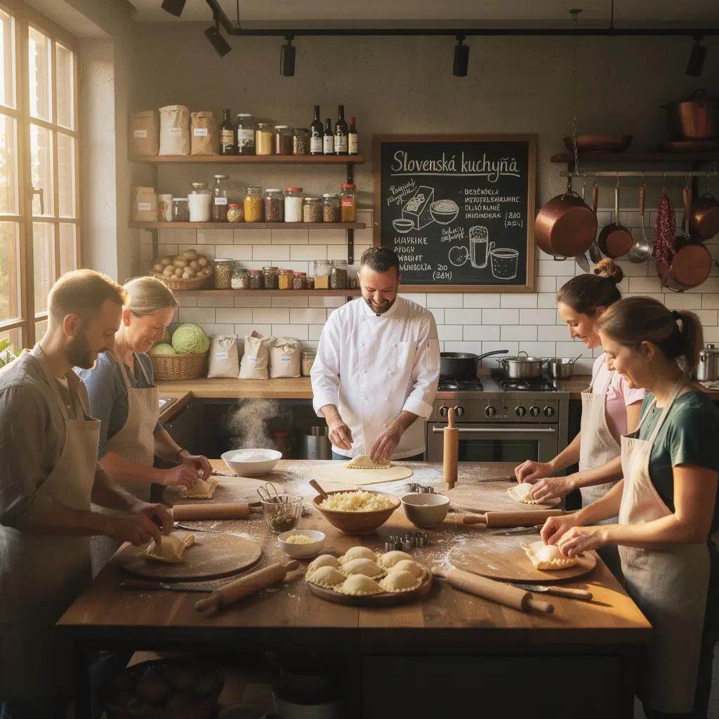 A map highlighting the various culinary routes across Slovakia, illustrating the connection between regions and their unique food offerings.